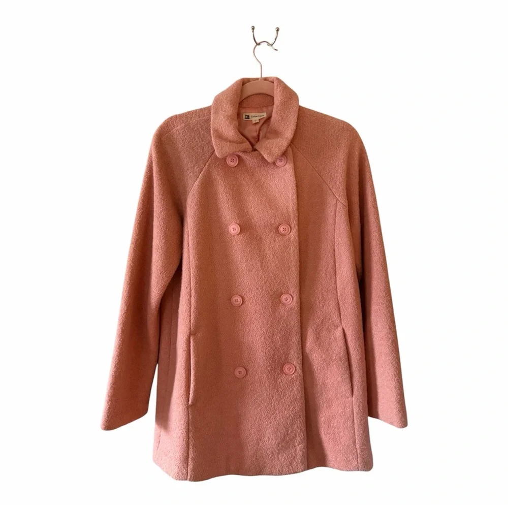 Cotton Candy Pink Double-Breasted Coat - Picture 1 of 6